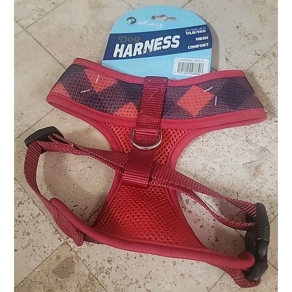 Doghaus/Whimsy Dog Harness Buffalo Plaid-Soft Mesh-Cooling Comfort-Size M